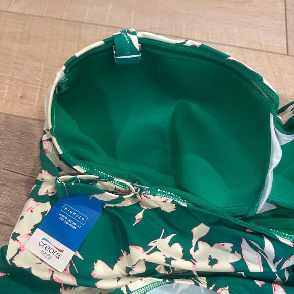 LANDS END WOMENS VIBRANT GREEN FLORAL TANKINI SWIM TOP 20W NEW - Picture 4 of 8